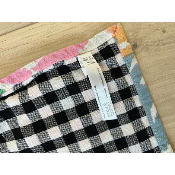 NWOT Anthropologie Apron Floral Black Check & Tea Towel - Picture 11 of 11